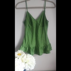 ❌SOLD❌ Vintage BCBG green silk tank top